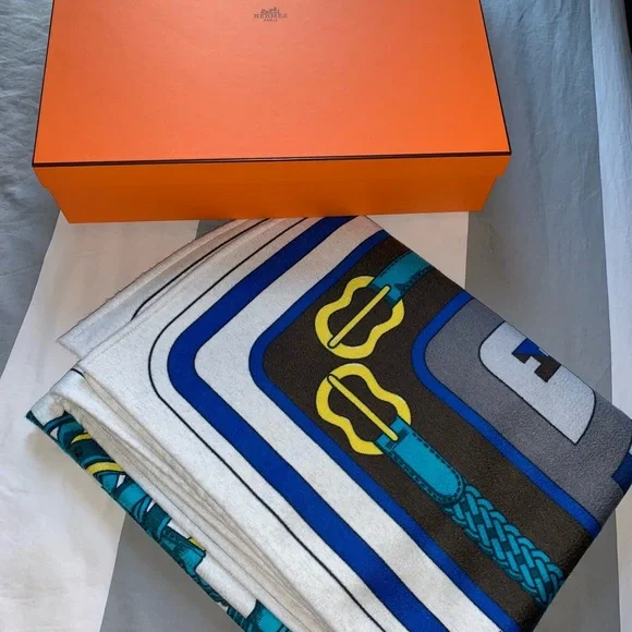 Hermès Coaching blanket, cashmere and silk - Picture 2 of 7